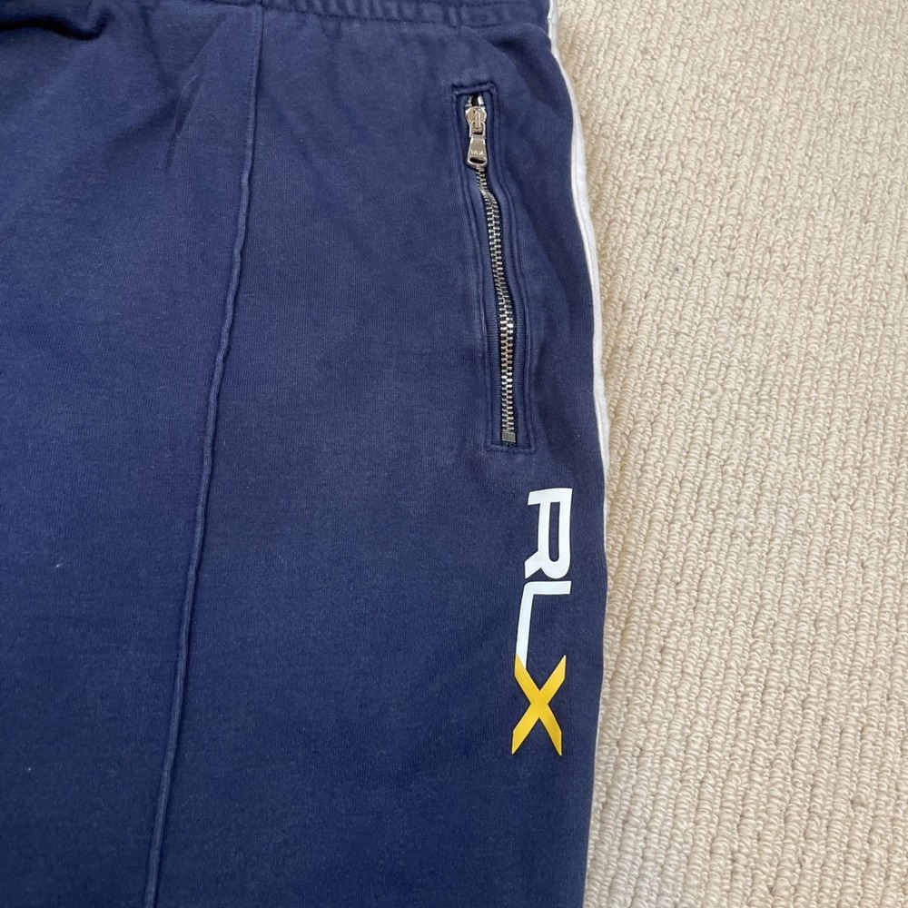 RLX Ralph Lauren Sweatpants Mens XL Navy Cotton Joggers Zip Pocket Athletic - Picture 3 of 8